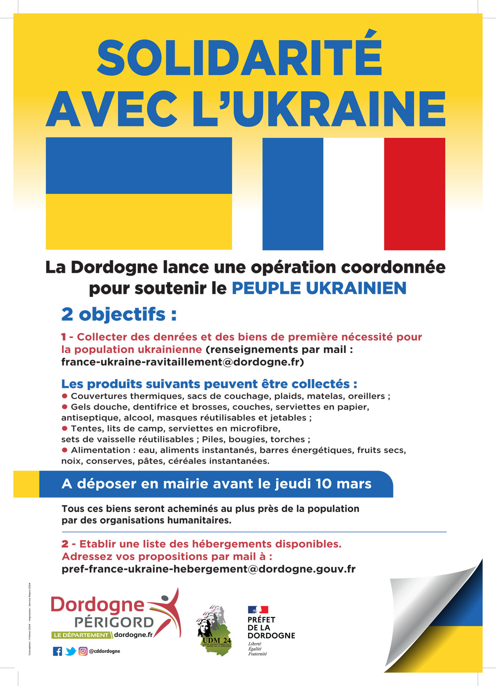 Affiche solidarite avec l Ukraine