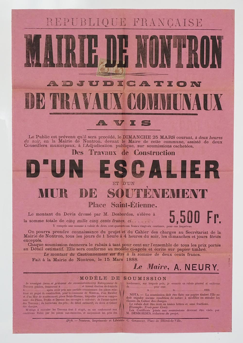 Adjudication mur de souténement